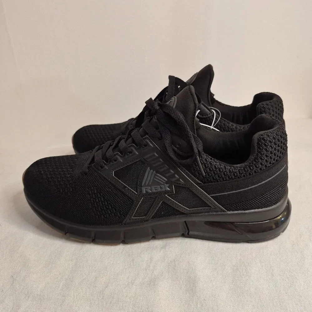 RBX Men's Ormon-K Athletic Sneakers Size 10.5 Black Knit Lightweight Breathable